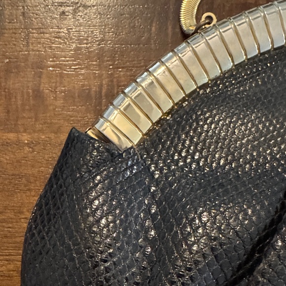 Judith Leiber Black Clutch with Gold Trim - Picture 2 of 6